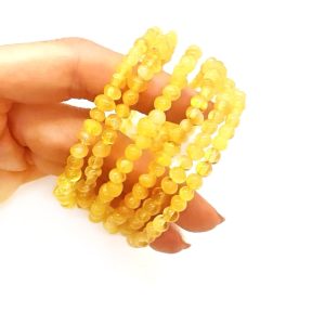 Alternative view of Butterscotch Amber Memory Wire Bracelet