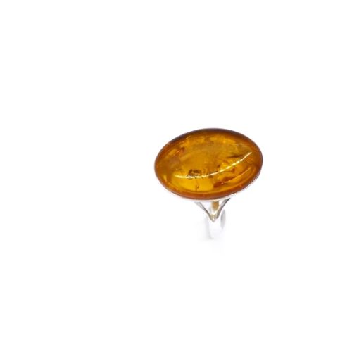 Cognac Amber Sterling Silver Ring - Image 4