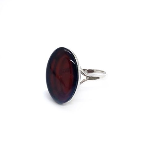 Cherry Amber Sterling Silver Ring - Image 2