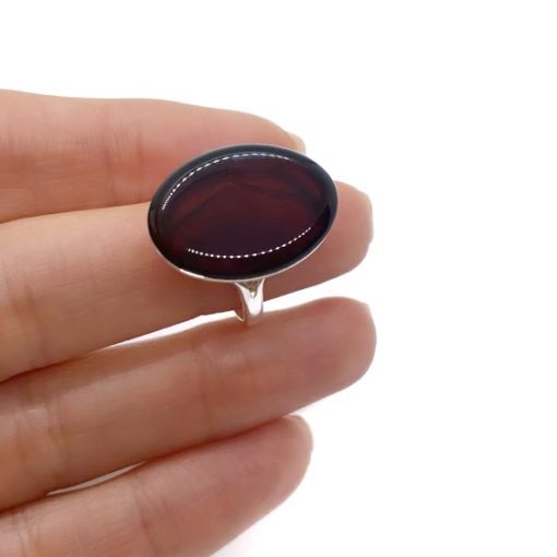 Cherry Amber Sterling Silver Ring - Image 4