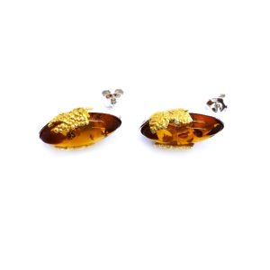 Alternative view of Baltic Amber "Grape" Earrings. Amber Jewelry