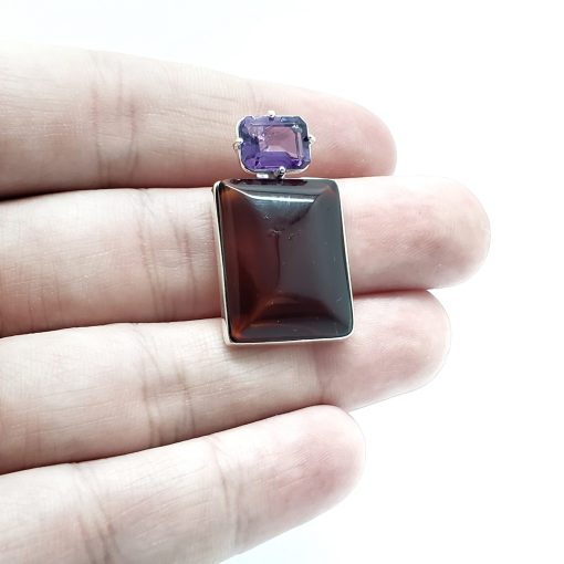 Cognac Amber/Amethyst Pendant - Image 2