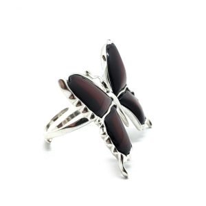 Alternative view of Cherry Amber Butterfly Adjustable Ring