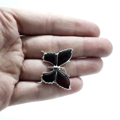 Cherry Amber Butterfly Adjustable Ring - Image 3