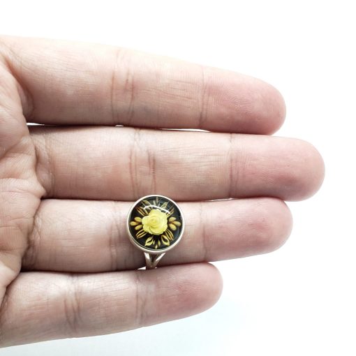 Amber Cameo/Intaglio Rose Adjustable Rings - Image 2