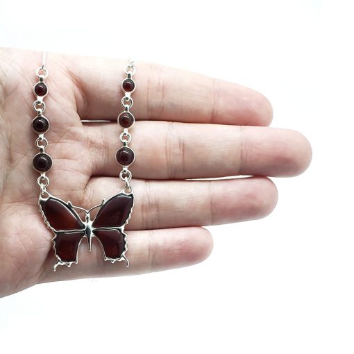 Cherry Amber Butterfly Necklace - Image 2