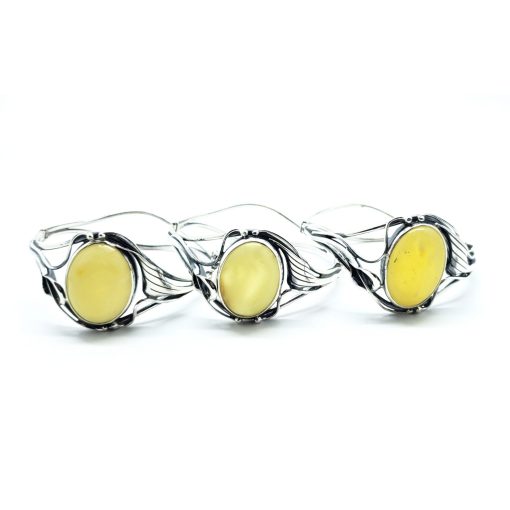 Butterscotch Amber Sterling Silver Cuff Bracelet - Image 2