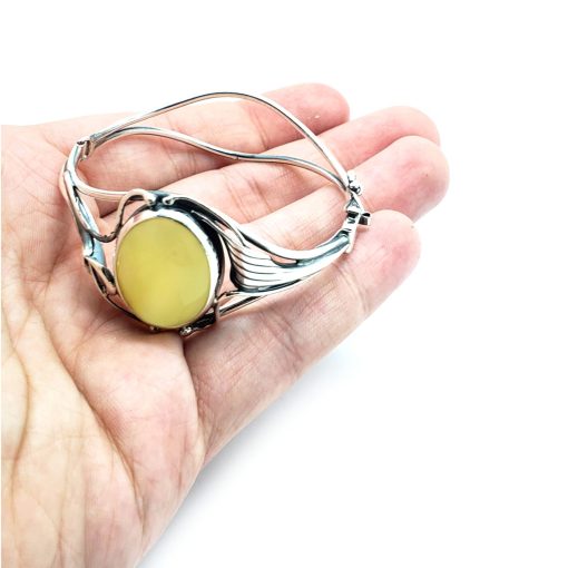 Butterscotch Amber Sterling Silver Cuff Bracelet - Image 4
