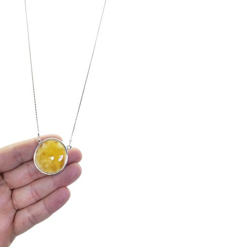 Butterscotch Amber Sterling Silver Slider Necklace - Image 5