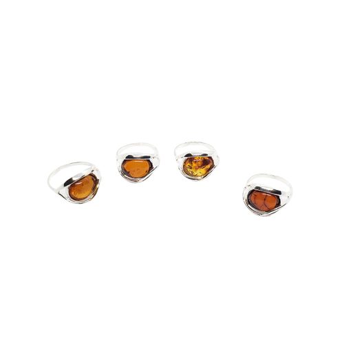Cognac Amber Sterling Silver Ring - Image 5