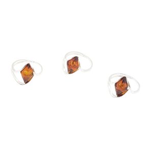 Alternative view of Cognac Amber Sterling Silver Diamond Shaped Ring