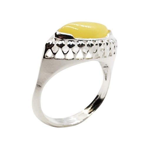 Butterscotch Amber Sterling Silver Ring - Image 3