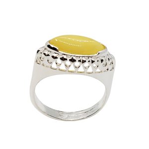 Butterscotch Amber Sterling Silver Ring
