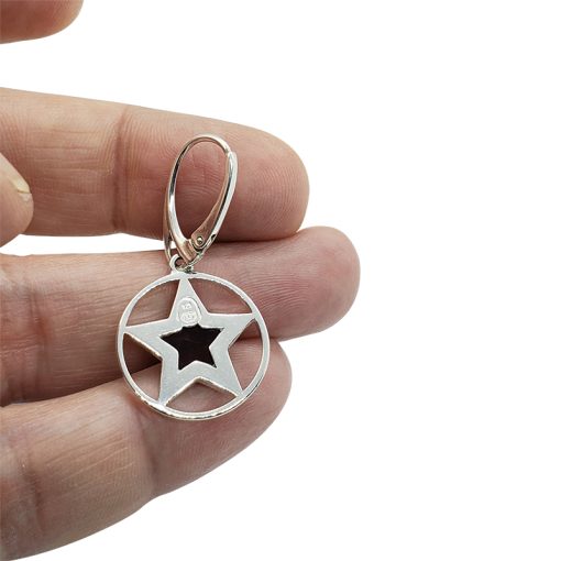 Star Cherry Amber Silver Earrings - Image 3