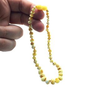 Alternative view of Matte Finish Butterscotch Amber Baby / Teething Necklace SCREW CLASP 12''
