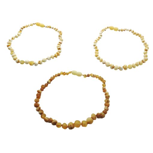 Matte Finish Butterscotch Amber Baby / Teething Necklace SCREW CLASP 12'' - Image 3