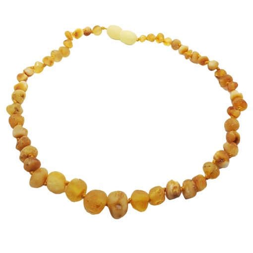 Matte Finish Butterscotch Amber Baby / Teething Necklace SCREW CLASP 12'' - Image 4