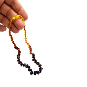 Alternative view of Genuine Baltic Amber Rainbow Necklace for Kids, SCREW CLASP 13.5″