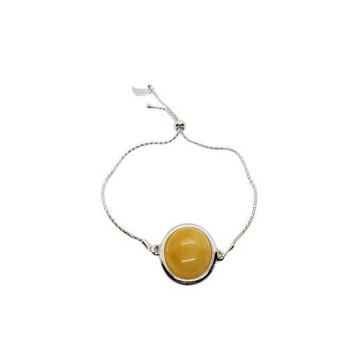 Butterscotch Amber .925 Silver Lariat / Slider Bracelet - Image 4