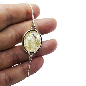 Alternative view of Citrine Amber .925 Silver Lariat / Slider Bracelet
