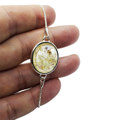 Citrine Amber .925 Silver Lariat / Slider Bracelet - Image 2