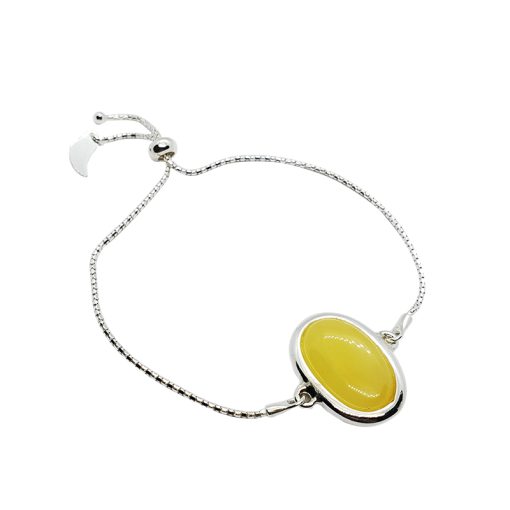 Butterscotch Amber .925 Silver Lariat / Slider Bracelet - Image 4