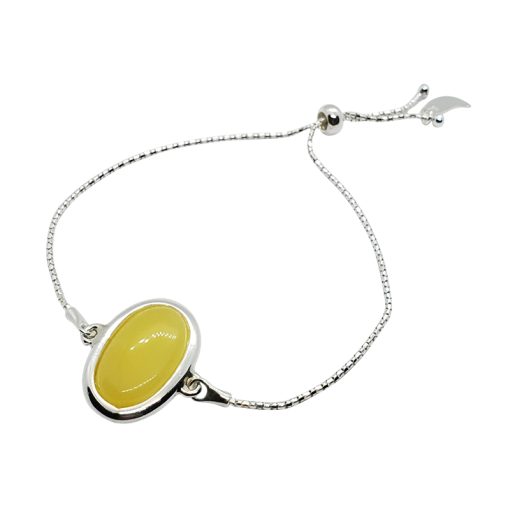 Butterscotch Amber .925 Silver Lariat / Slider Bracelet - Image 3