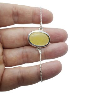 Alternative view of Butterscotch Amber .925 Silver Lariat / Slider Bracelet