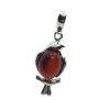 Cherry Amber Sterling Silver "Bird" Pendant