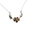 Multi-Color Amber Sterling Silver Necklace