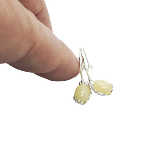 Baltic Amber Sterling Silver Flower Earrings. Amber Jewelry - Image 3