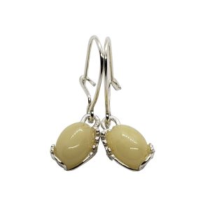 Alternative view of Baltic Amber Sterling Silver Flower Earrings. Amber Jewelry