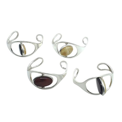 Reversible Butterscotch /Cherry Amber Sterling Silver Open Cuff Bracelet - Image 5