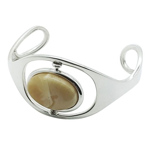 Reversible Butterscotch /Cherry Amber Sterling Silver Open Cuff Bracelet - Image 4