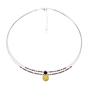Alternative view of Butterscotch Amber / Garnet Necklace