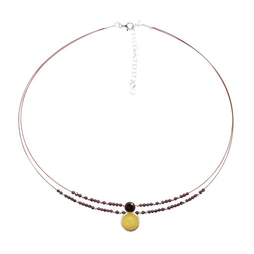 Butterscotch Amber / Garnet Necklace - Image 2