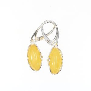 Alternative view of Baltic Amber Sterling Silver Earrings. Amber Jewelry