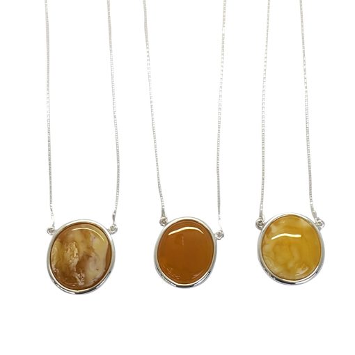 Butterscotch Amber Sterling Silver Slider Necklace - Image 3