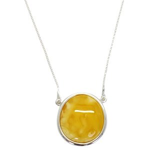 Alternative view of Butterscotch Amber Sterling Silver Slider Necklace