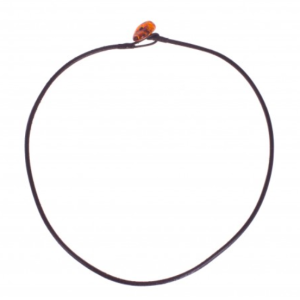 Leather Cord With Amber Clasp