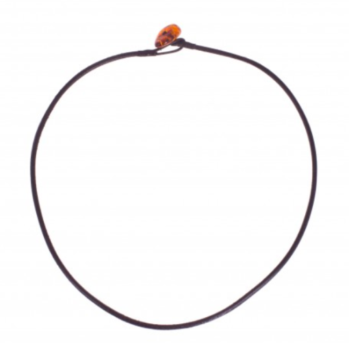 Leather Cord With Amber Clasp