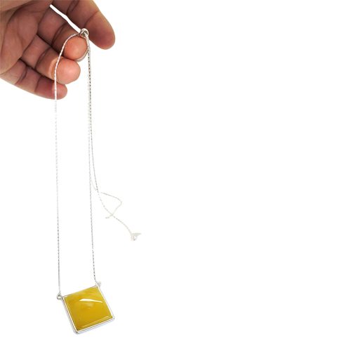 Butterscotch Amber Sterling Silver Slider Necklace - Image 4