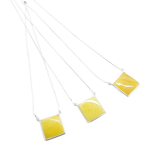 Butterscotch Amber Sterling Silver Slider Necklace - Image 3