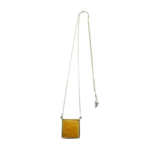 Alternative view of Butterscotch Amber Sterling Silver Slider Necklace