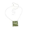Green Amber Sterling Silver Slider Necklace
