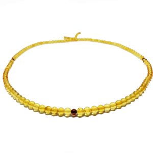 Alternative view of Citrine Color Amber Buddhist Mala Rosary Prayer 108 Beads 24''